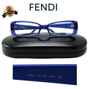 New cleaners Fendi Women's Eyeglasses F906 Blue Frames Rectangular